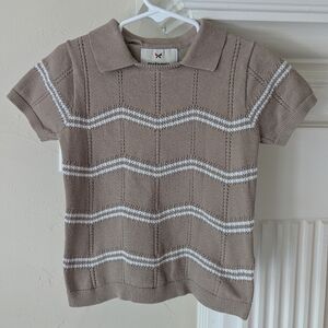 Melange | Tan Polo with White Stripes